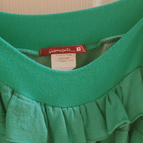 Sevengate Ruffle Blue Green Turquoise Dress Size Medium - Picture 3 of 4